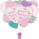 Premium Spa Party Birthday Foil Balloon Bouquet with Balloon Weight, 13pc
